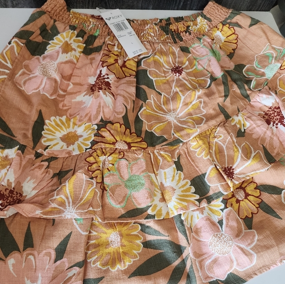 Roxy Cosmic Glow Again Skirt| BOHO Floral| Color Toasted Nut Bloom Boogie| NWT|L - Picture 7 of 11
